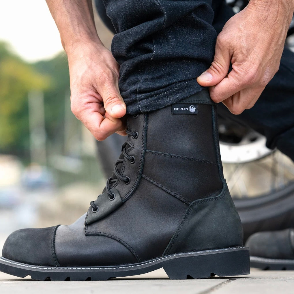 MERLIN マーリン 防水/防寒 レザーライディングブーツ 【ブラック】Bandit D3O® Waterproof Boot