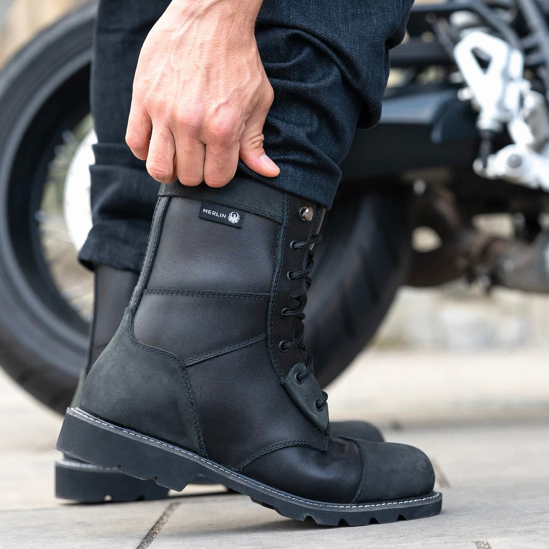 MERLIN マーリン 防水/防寒 レザーライディングブーツ 【ブラック】Bandit D3O® Waterproof Boot