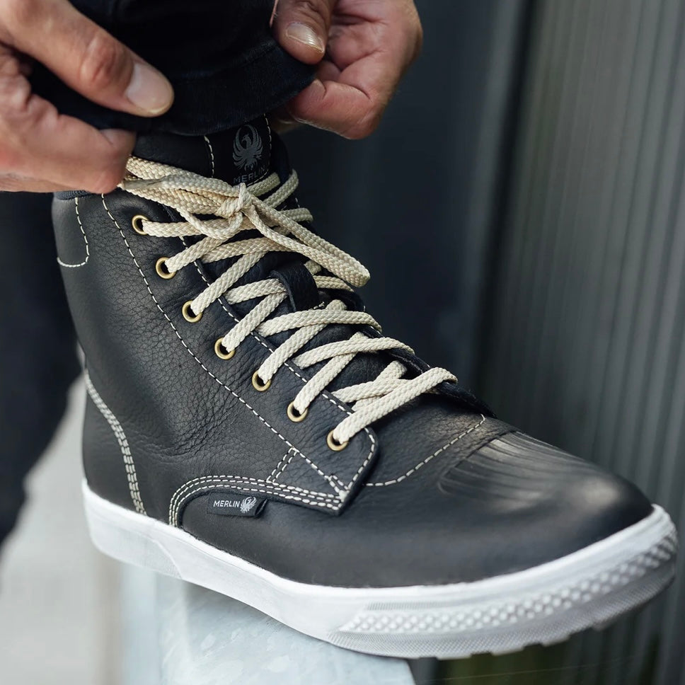 MERLIN マーリン レザーライディングスニーカー 【ブラック】 ”Stretton D3O Heritage Trainer"