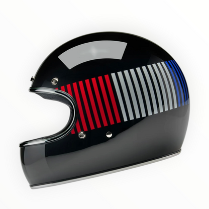 Biltwell ビルトウェル "GRINGO" フルフェイスヘルメット Raceflow Gloss Black / Red / White / Blue【装飾品】