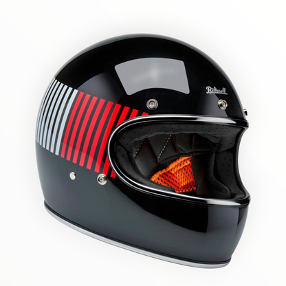 Biltwell ビルトウェル "GRINGO" フルフェイスヘルメット Raceflow Gloss Black / Red / White / Blue【装飾品】