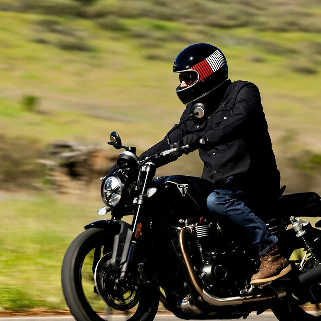 Biltwell ビルトウェル "GRINGO" フルフェイスヘルメット Raceflow Gloss Black / Red / White / Blue【装飾品】