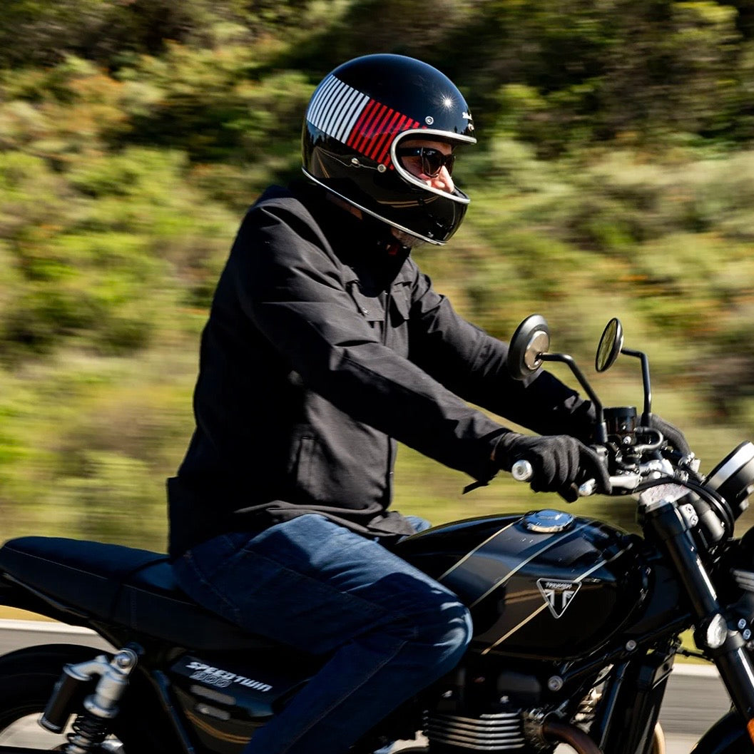 Biltwell ビルトウェル "GRINGO" フルフェイスヘルメット Raceflow Gloss Black / Red / White / Blue【装飾品】