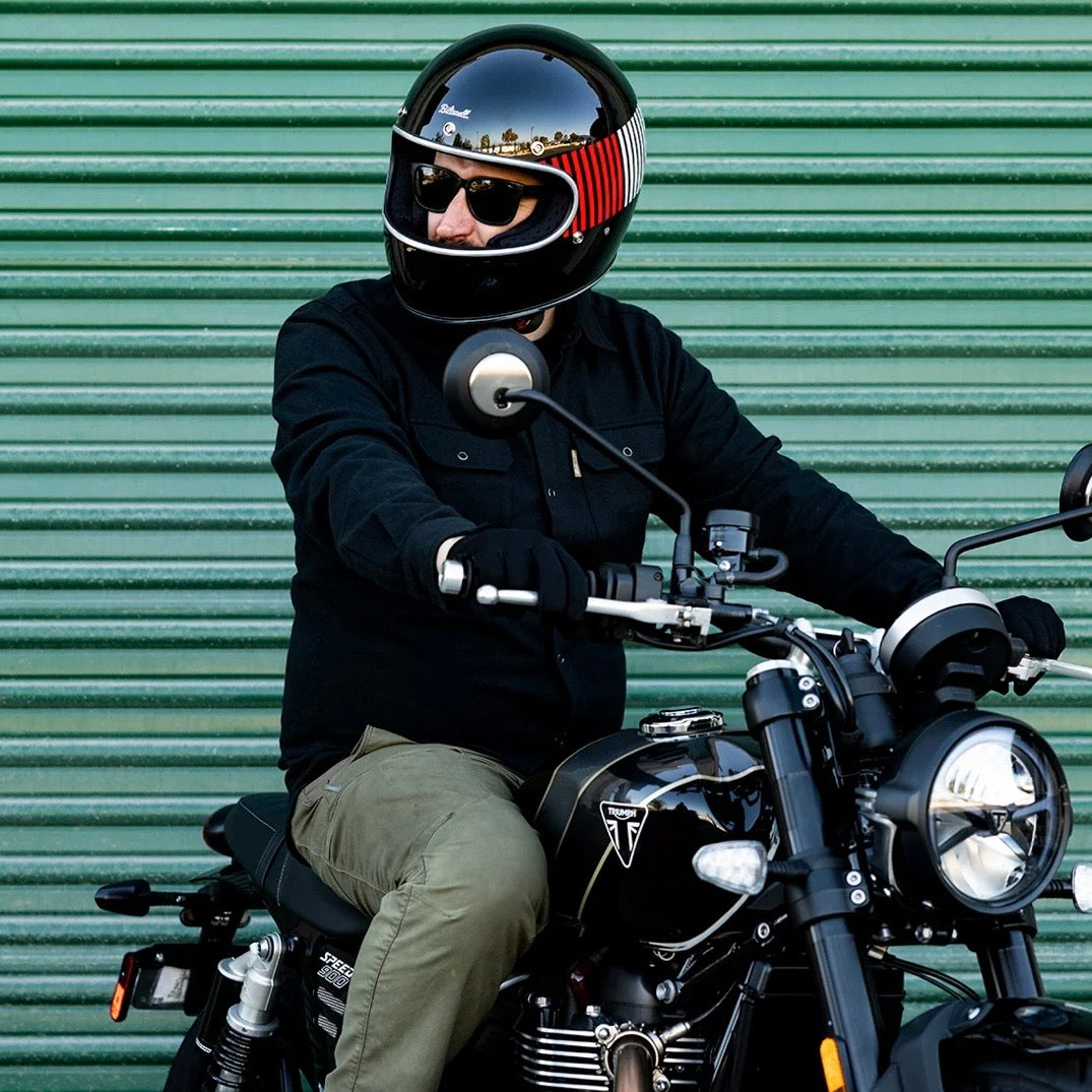 Biltwell ビルトウェル "GRINGO" フルフェイスヘルメット Raceflow Gloss Black / Red / White / Blue【装飾品】