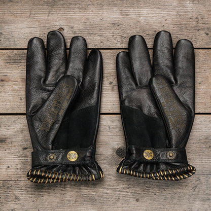 13 1/2 （サーティー アンド ア ハーフ）レザーグローブ "Loud Ride gloves" 【ブラック】