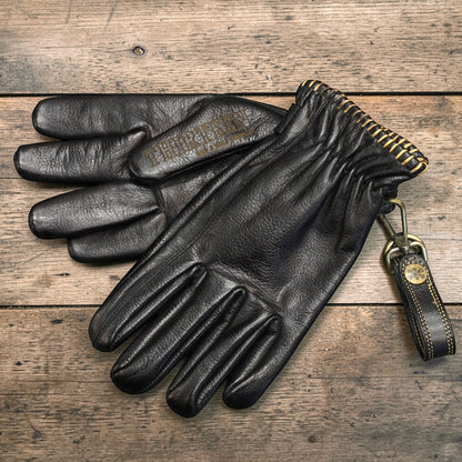 13 1/2 （サーティー アンド ア ハーフ）レザーグローブ "Loud Ride gloves" 【ブラック】