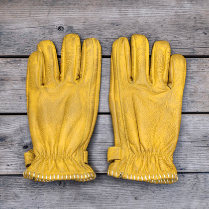 13 1/2 （サーティー アンド ア ハーフ）レザーグローブ "Loud Ride gloves" 【イエロー】