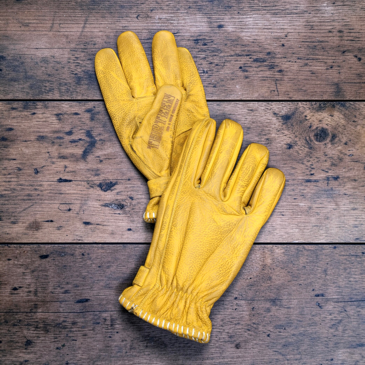 13 1/2 （サーティー アンド ア ハーフ）レザーグローブ "Loud Ride gloves" 【イエロー】