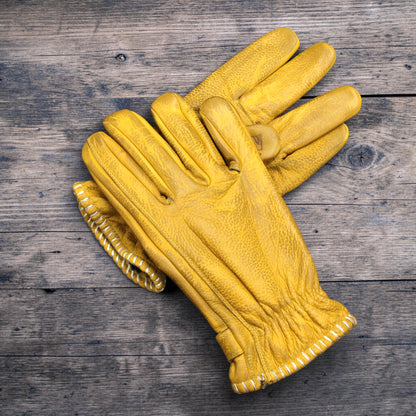 13 1/2 （サーティー アンド ア ハーフ）レザーグローブ "Loud Ride gloves" 【イエロー】