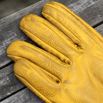 13 1/2 （サーティー アンド ア ハーフ）レザーグローブ "Loud Ride gloves" 【イエロー】