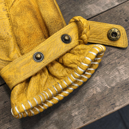 13 1/2 （サーティー アンド ア ハーフ）レザーグローブ "Loud Ride gloves" 【イエロー】