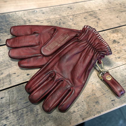 13 1/2 （サーティー アンド ア ハーフ）レザーグローブ "Loud Ride gloves" 【バーガンディー】