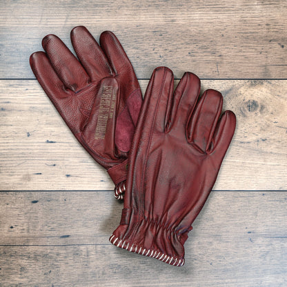 13 1/2 （サーティー アンド ア ハーフ）レザーグローブ "Loud Ride gloves" 【バーガンディー】