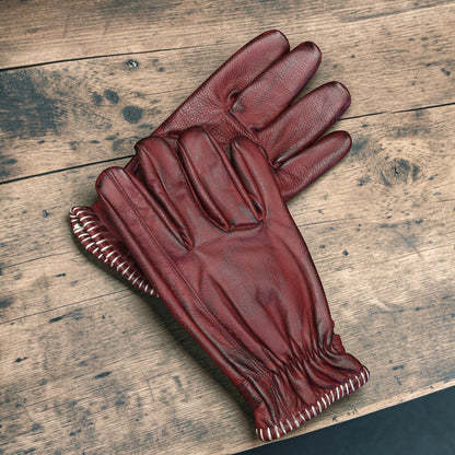 13 1/2 （サーティー アンド ア ハーフ）レザーグローブ "Loud Ride gloves" 【バーガンディー】