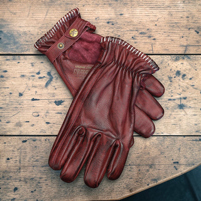 13 1/2 （サーティー アンド ア ハーフ）レザーグローブ "Loud Ride gloves" 【バーガンディー】