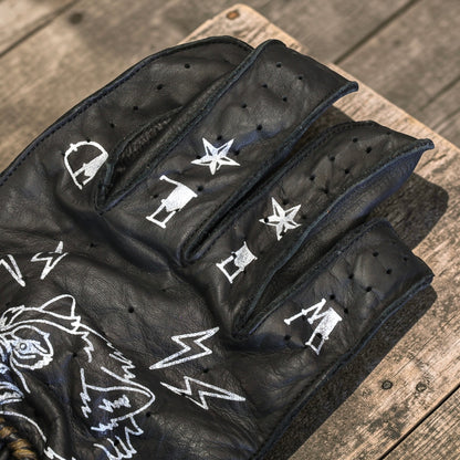 By City バイシティ レザーグローブ "Second Skin Tattoo Gloves" 【ブラック】