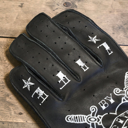 By City バイシティ レザーグローブ "Second Skin Tattoo Gloves" 【ブラック】