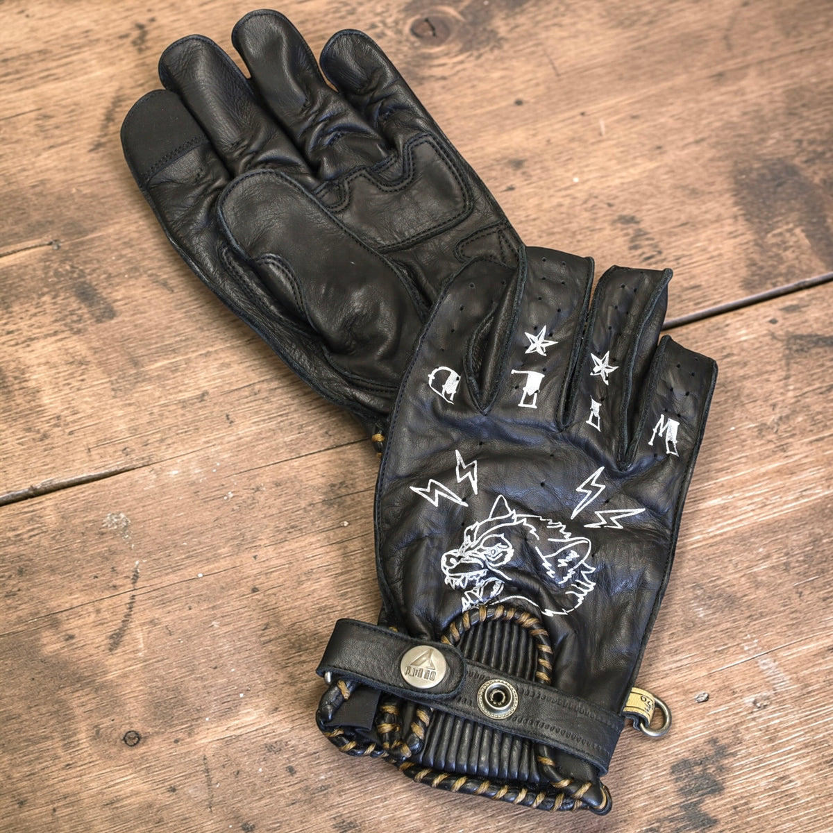By City バイシティ レザーグローブ "Second Skin Tattoo Gloves" 【ブラック】