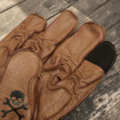 By City バイシティ レザーグローブ "Second Skin Tattoo Gloves" 【ブラウン】
