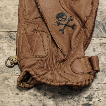 By City バイシティ レザーグローブ "Second Skin Tattoo Gloves" 【ブラウン】