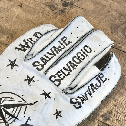 By City バイシティ レザーグローブ "Second Skin Tattoo Gloves" 【ホワイト】