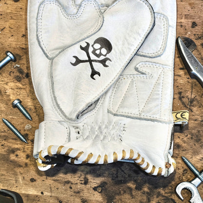 By City バイシティ レザーグローブ "Second Skin Tattoo Gloves" 【ホワイト】
