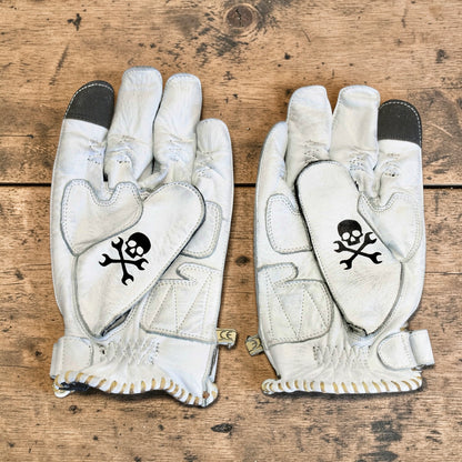 By City バイシティ レザーグローブ "Second Skin Tattoo Gloves" 【ホワイト】