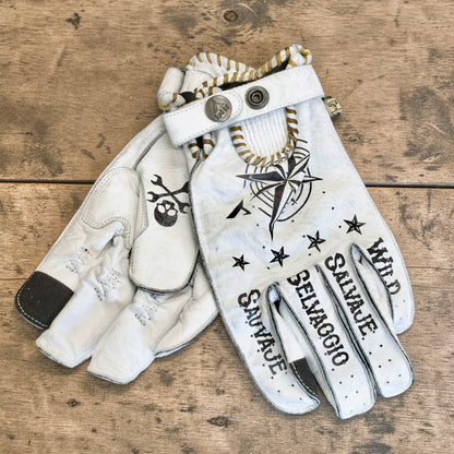 By City バイシティ レザーグローブ "Second Skin Tattoo Gloves" 【ホワイト】