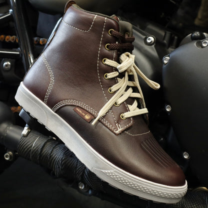 マーリン レザーライディングスニーカー 【ブラウン】 ”Stretton D3O Heritage Trainer"