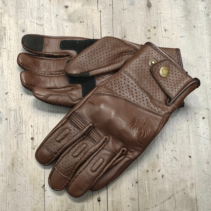 MERLIN マーリン パンチングレザーグローブ ”Legacy Leather D3O Glove” 【ブラウン】
