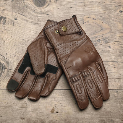 MERLIN マーリン パンチングレザーグローブ ”Legacy Leather D3O Glove” 【ブラウン】