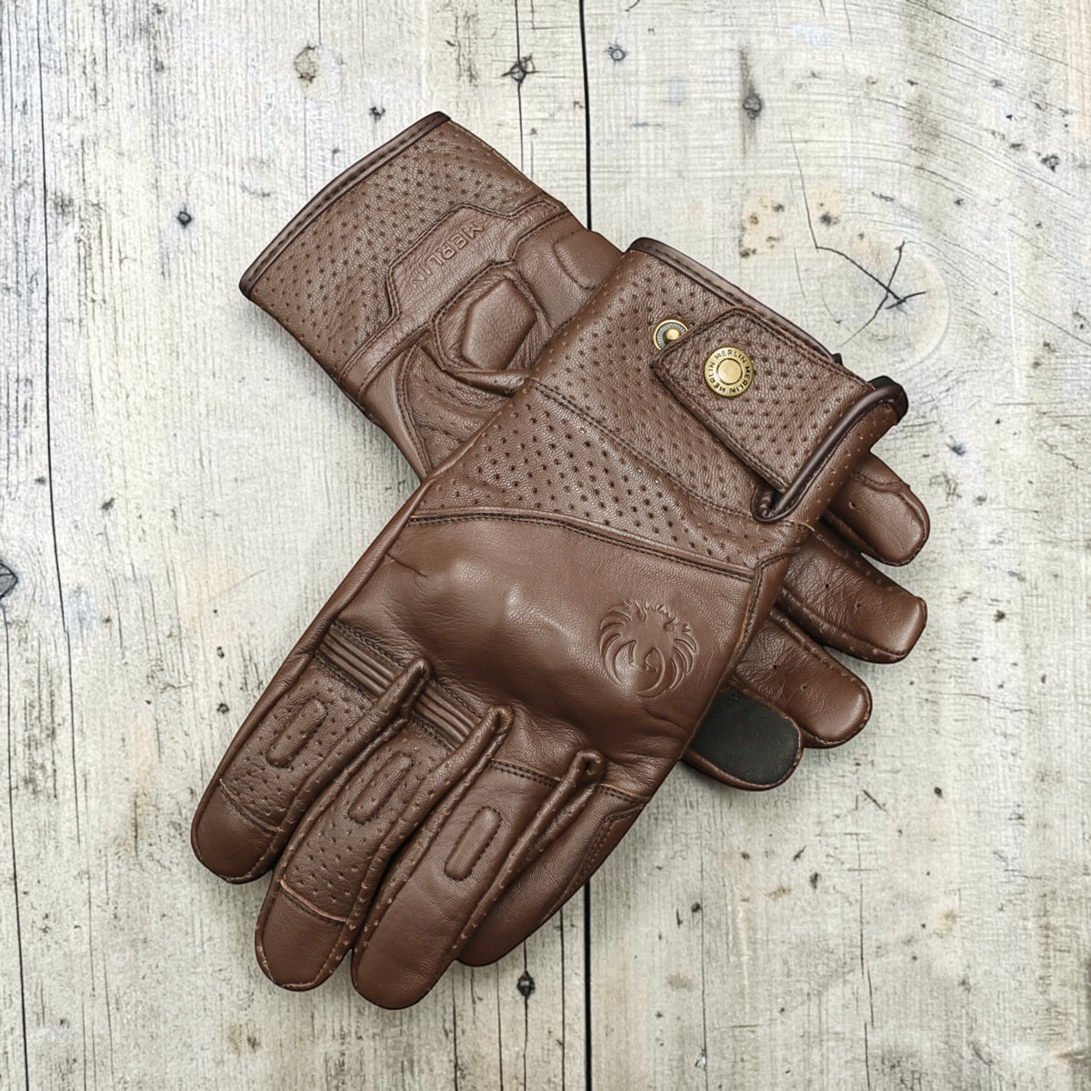 MERLIN マーリン パンチングレザーグローブ ”Legacy Leather D3O Glove” 【ブラウン】
