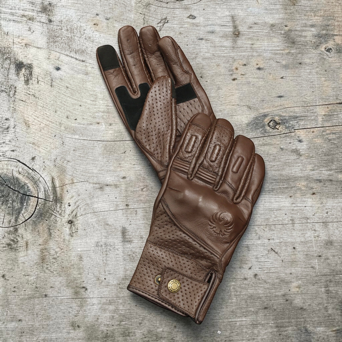 MERLIN マーリン パンチングレザーグローブ ”Legacy Leather D3O Glove” 【ブラウン】