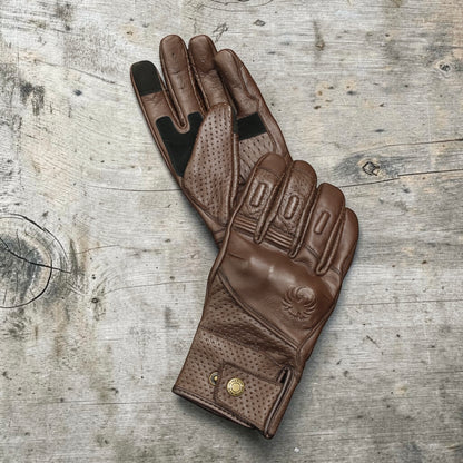 MERLIN マーリン パンチングレザーグローブ ”Legacy Leather D3O Glove” 【ブラウン】