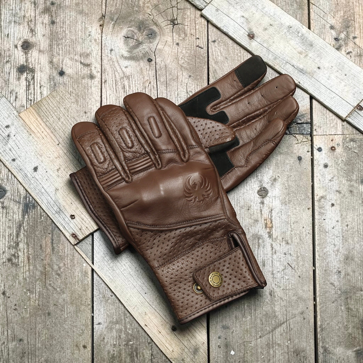 MERLIN マーリン パンチングレザーグローブ ”Legacy Leather D3O Glove” 【ブラウン】