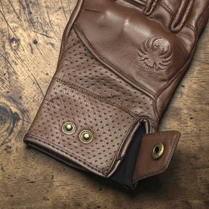 MERLIN マーリン パンチングレザーグローブ ”Legacy Leather D3O Glove” 【ブラウン】