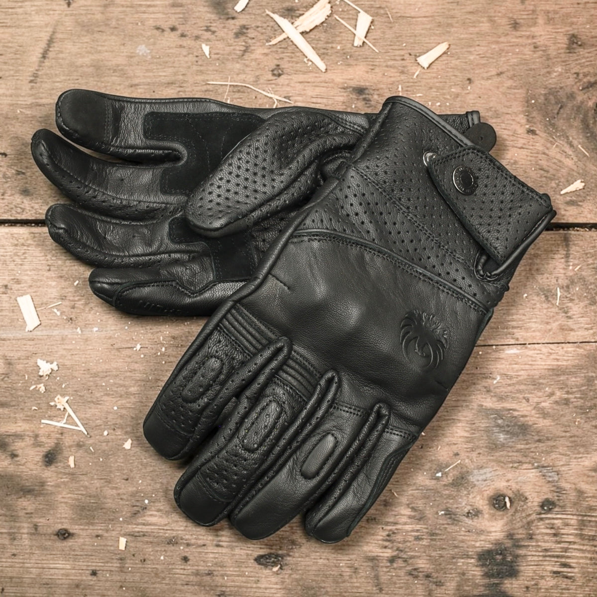 MERLIN マーリン パンチングレザーグローブ ”Legacy Leather D3O Glove” 【ブラック】