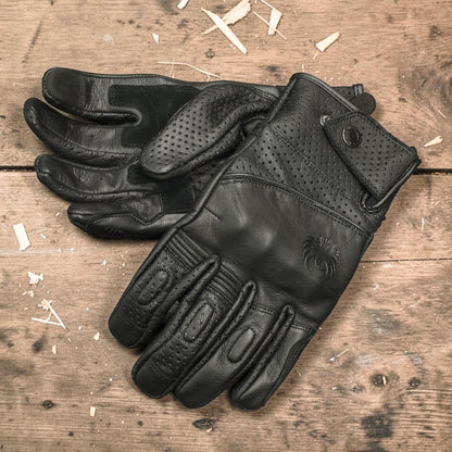 MERLIN マーリン パンチングレザーグローブ ”Legacy Leather D3O Glove” 【ブラック】