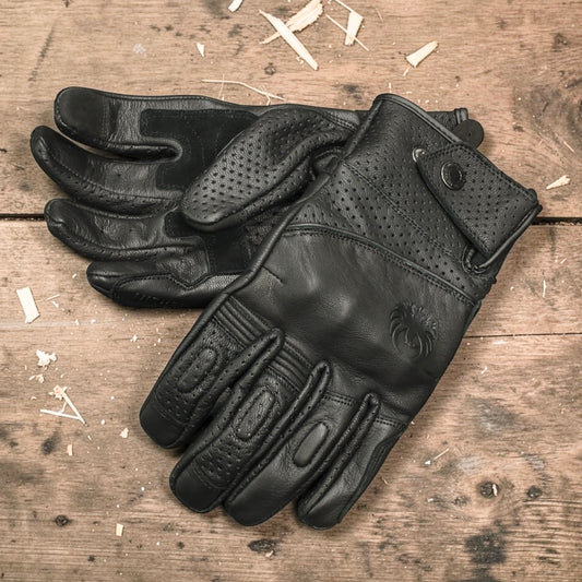 MERLIN マーリン パンチングレザーグローブ ”Legacy Leather D3O Glove” 【ブラック】