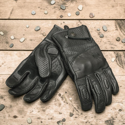 MERLIN マーリン パンチングレザーグローブ ”Legacy Leather D3O Glove” 【ブラック】