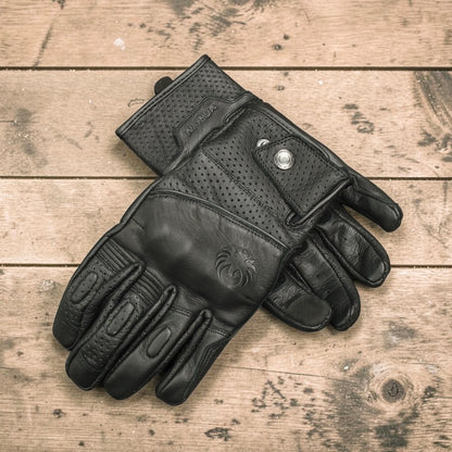 MERLIN マーリン パンチングレザーグローブ ”Legacy Leather D3O Glove” 【ブラック】