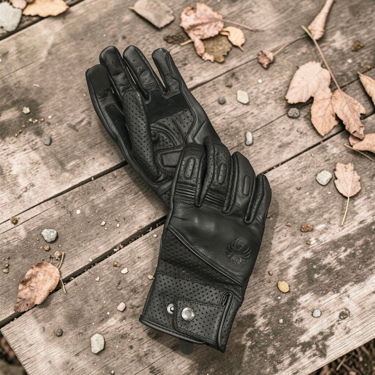 MERLIN マーリン パンチングレザーグローブ ”Legacy Leather D3O Glove” 【ブラック】
