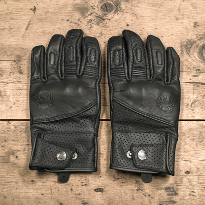 MERLIN マーリン パンチングレザーグローブ ”Legacy Leather D3O Glove” 【ブラック】
