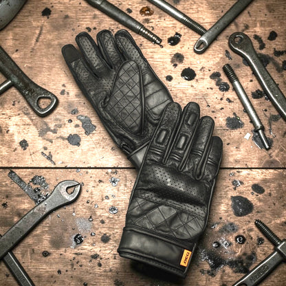 MERLIN マーリン パンチングレザーグローブ "CLANSTONE D3O LETHER GLOVE" 【ブラック】