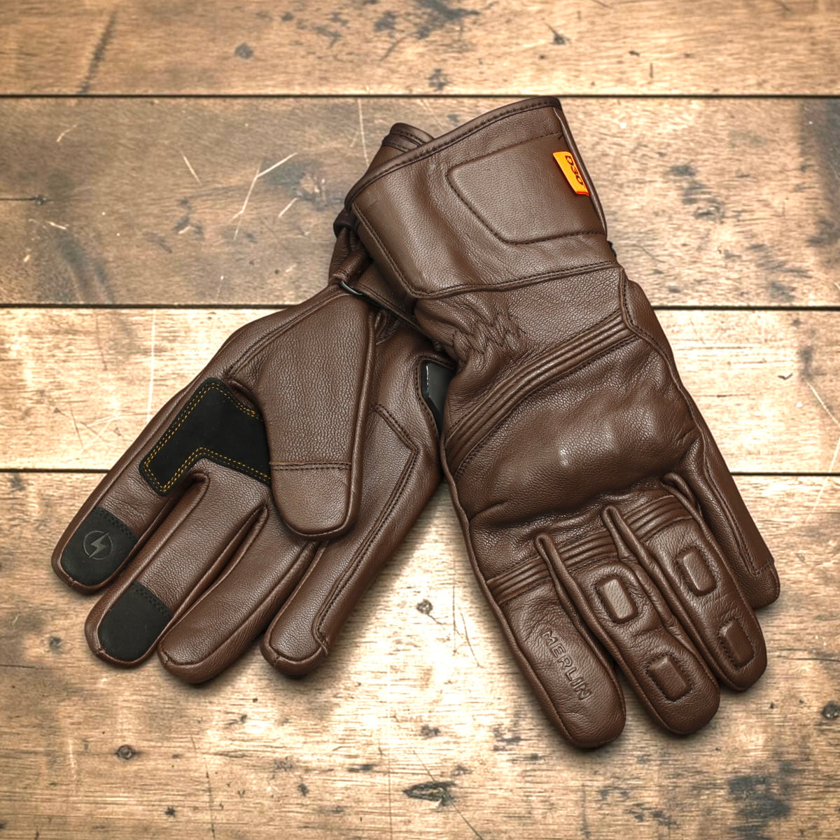 MERLIN （マーリン）防寒最強 防水レザーグローブ "Calton CE2 D3O Waterproof Leather Glove" 【ブラウン】