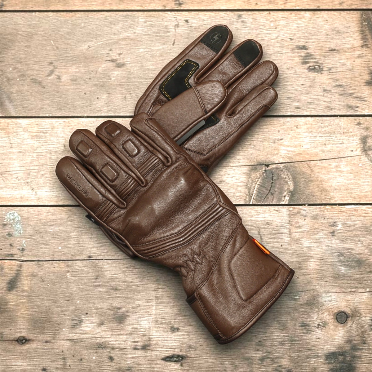 MERLIN （マーリン）防寒最強 防水レザーグローブ "Calton CE2 D3O Waterproof Leather Glove" 【ブラウン】
