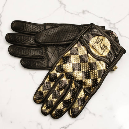 HOLYFREEDOM ホーリーフリーダム パンチングレザーグローブ "BULLIT LINGOTTO GLOVES" 【ゴールド】