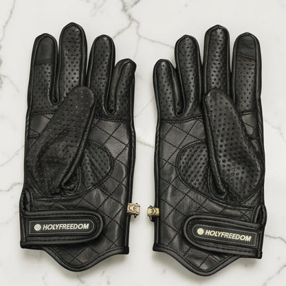 HOLYFREEDOM ホーリーフリーダム パンチングレザーグローブ "BULLIT TOTEM GLOVES" 【シルバー】