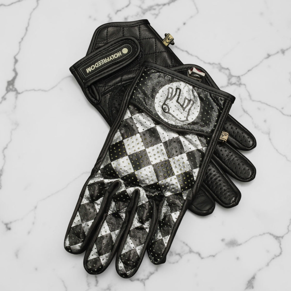 HOLYFREEDOM ホーリーフリーダム パンチングレザーグローブ "BULLIT TOTEM GLOVES" 【シルバー】