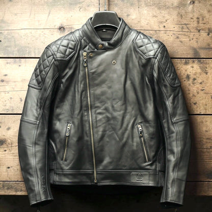 MERLIN マーリン レザージャケット "CHESTER CAFE D3O LEATHER JACKET" 【ブラック】ワックス加工牛革